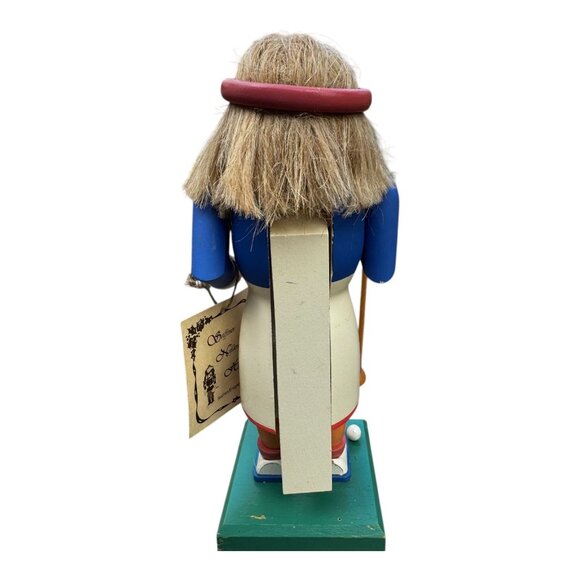 Wooden Golfing Lady Nutcracker Figurine 10" Original Erzgebirge Germany Vintage - Picture 4 of 12